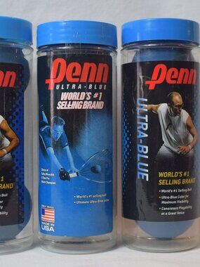 New 3 Penn 3 Pack Ultra Blue  Racquet Balls